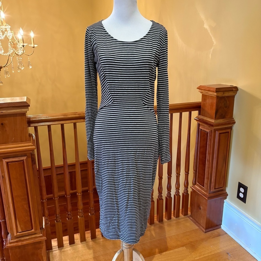 Philosophy Sheath Stretch Long-Sleeve Midi Striped Dress Wmn’s 6